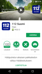 112 Suomi Play Kaupassa - valitse Asenna